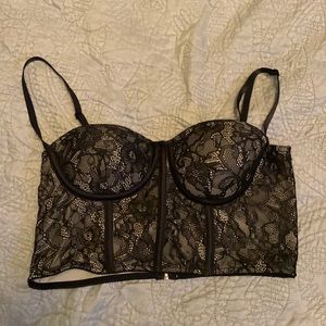 Say What corset zip-up bra top
